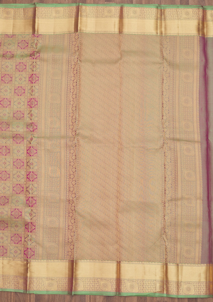 Pista Green Zariwork Pure Silk Saree