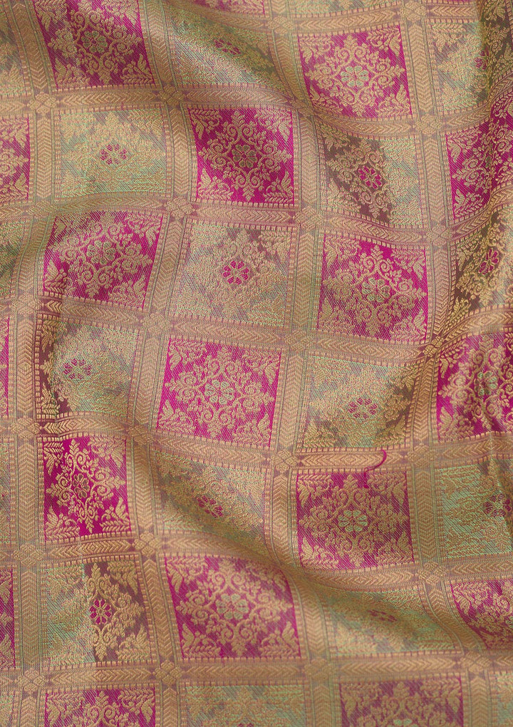 Pista Green Zariwork Pure Silk Saree