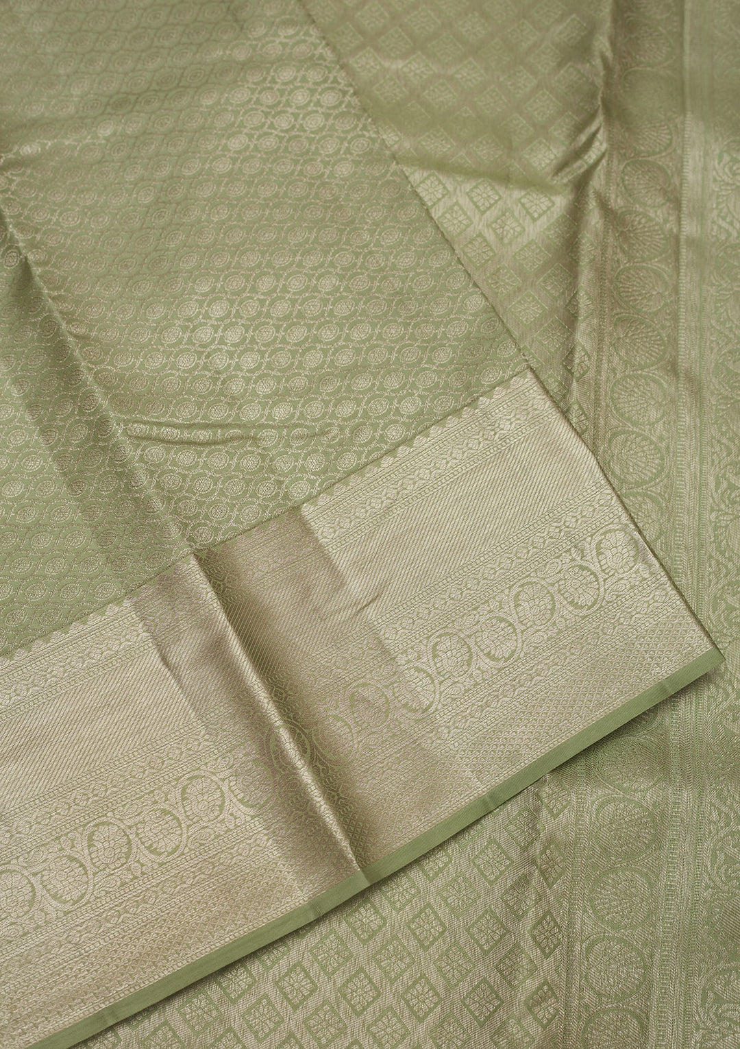 Pista Green Zariwork Pure Silk Saree