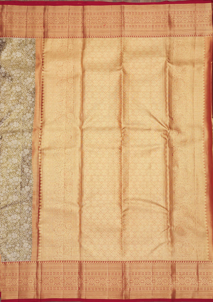 Pista Green Zariwork Pure Silk Saree