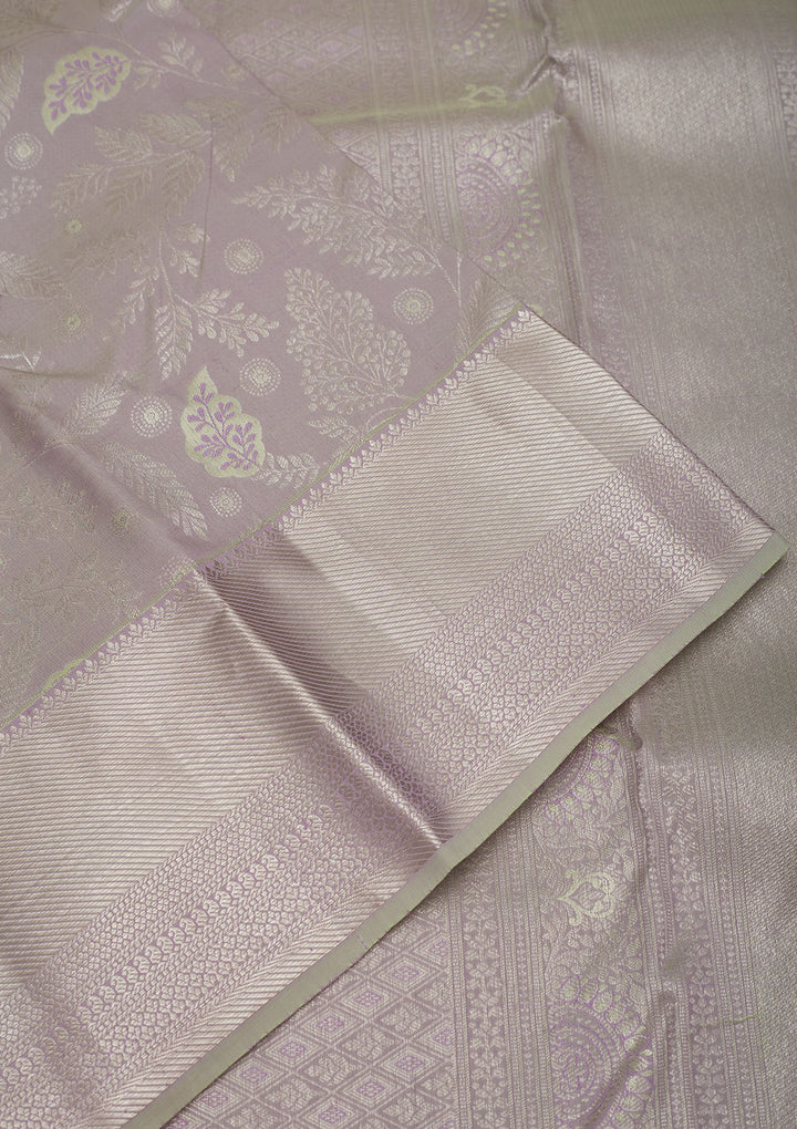 Pista Green Zariwork Pure Silk Saree