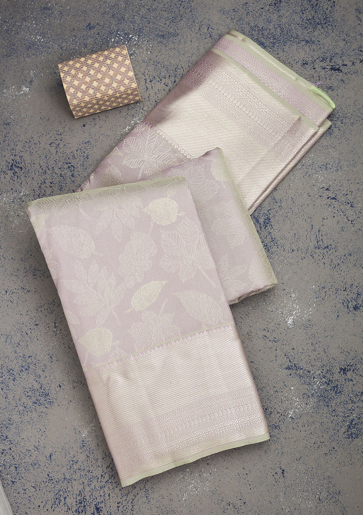Grey Zariwork Pure Silk Saree