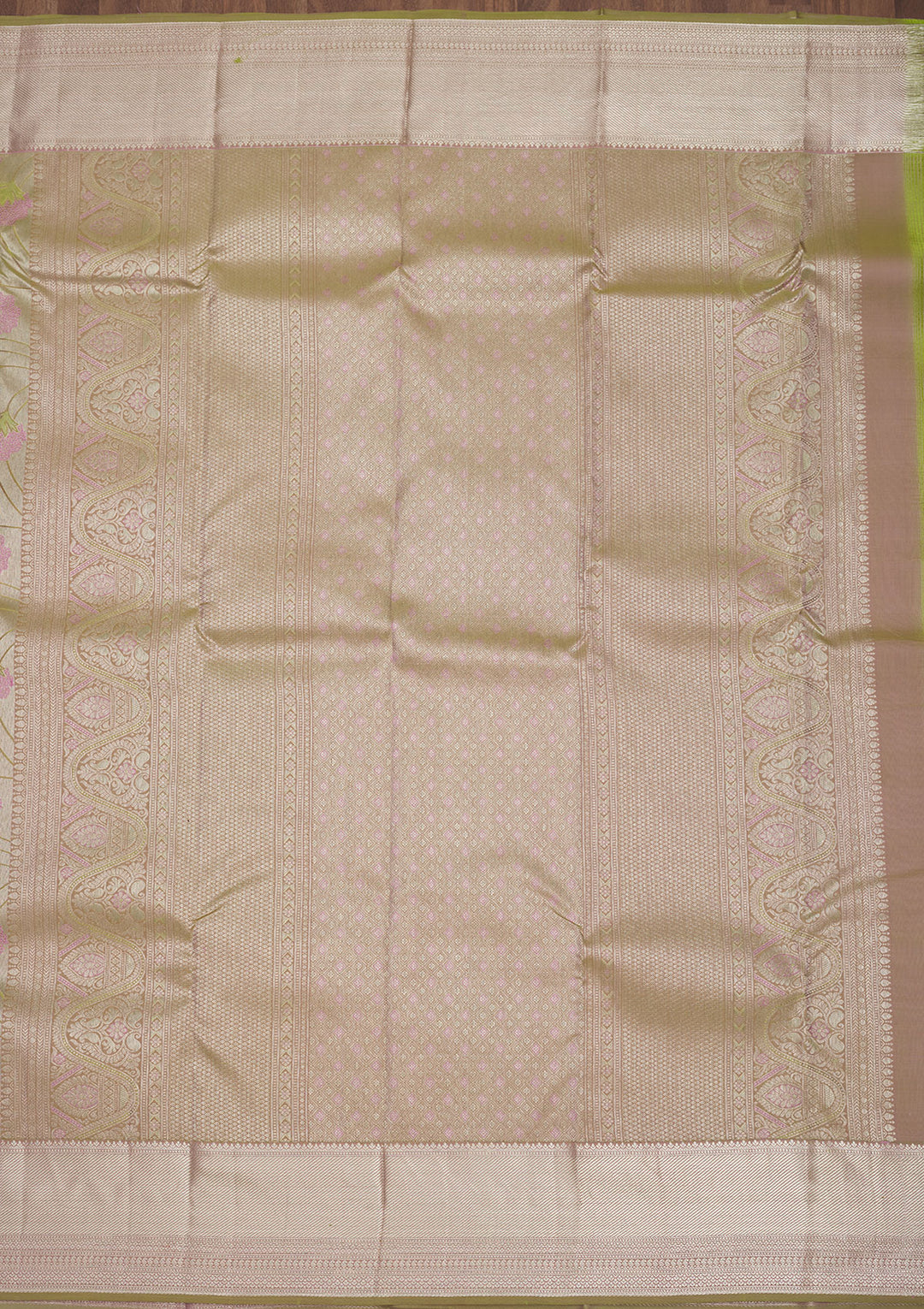 Pista Green Zariwork Pure Silk Saree