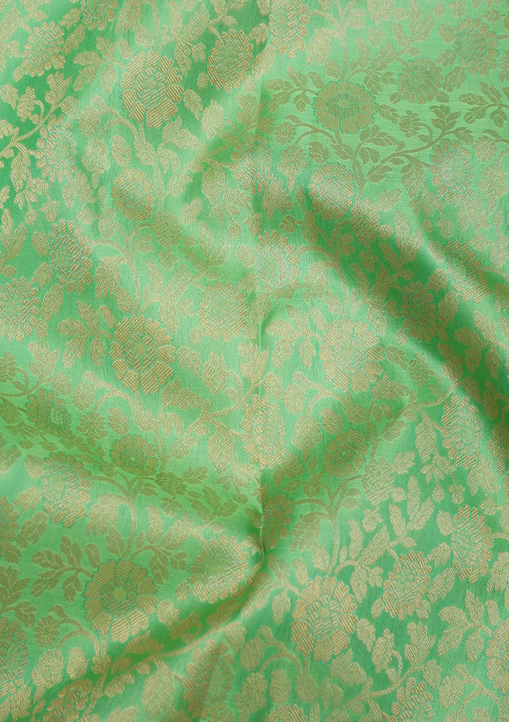 Pista Green Zariwork Pure Silk Saree