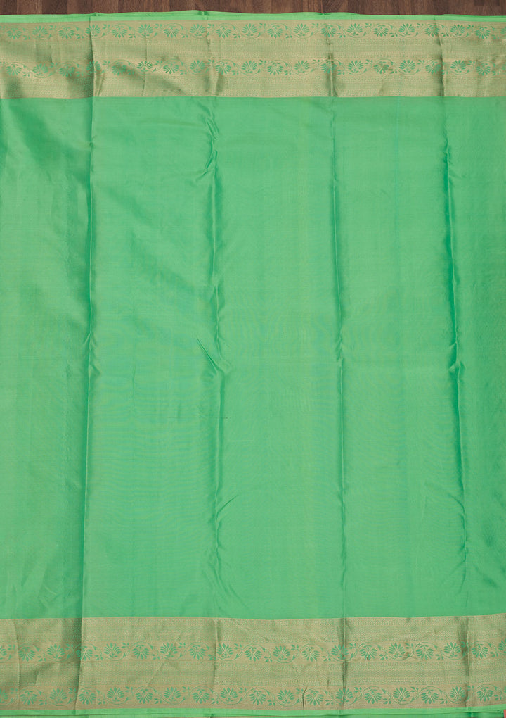 Pista Green Zariwork Pure Silk Saree