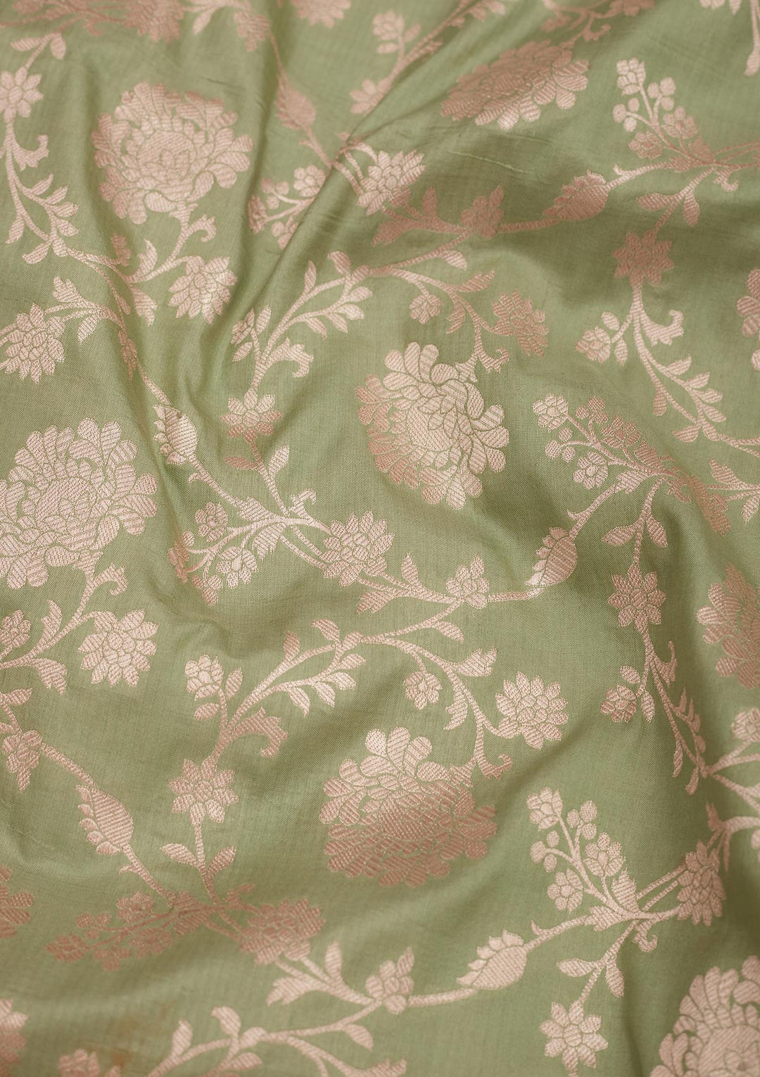 Pista Green Zariwork Pure Silk Saree