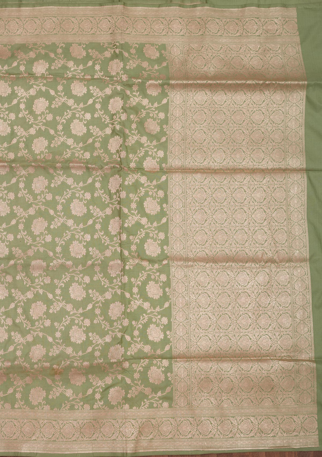 Pista Green Zariwork Pure Silk Saree