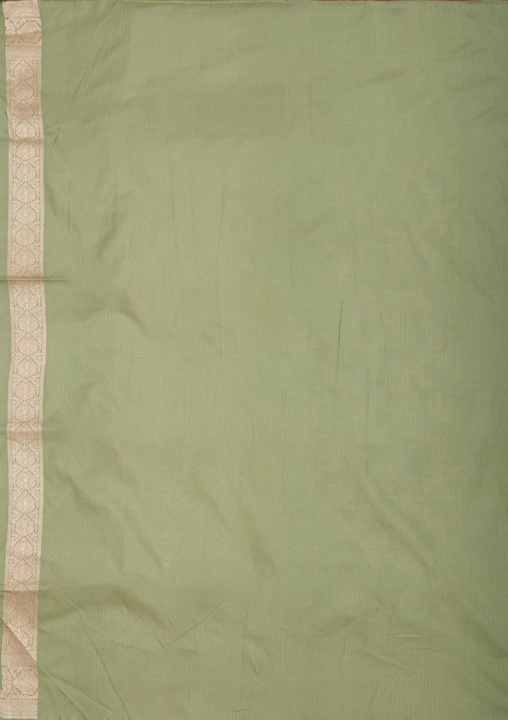 Pista Green Zariwork Pure Silk Saree