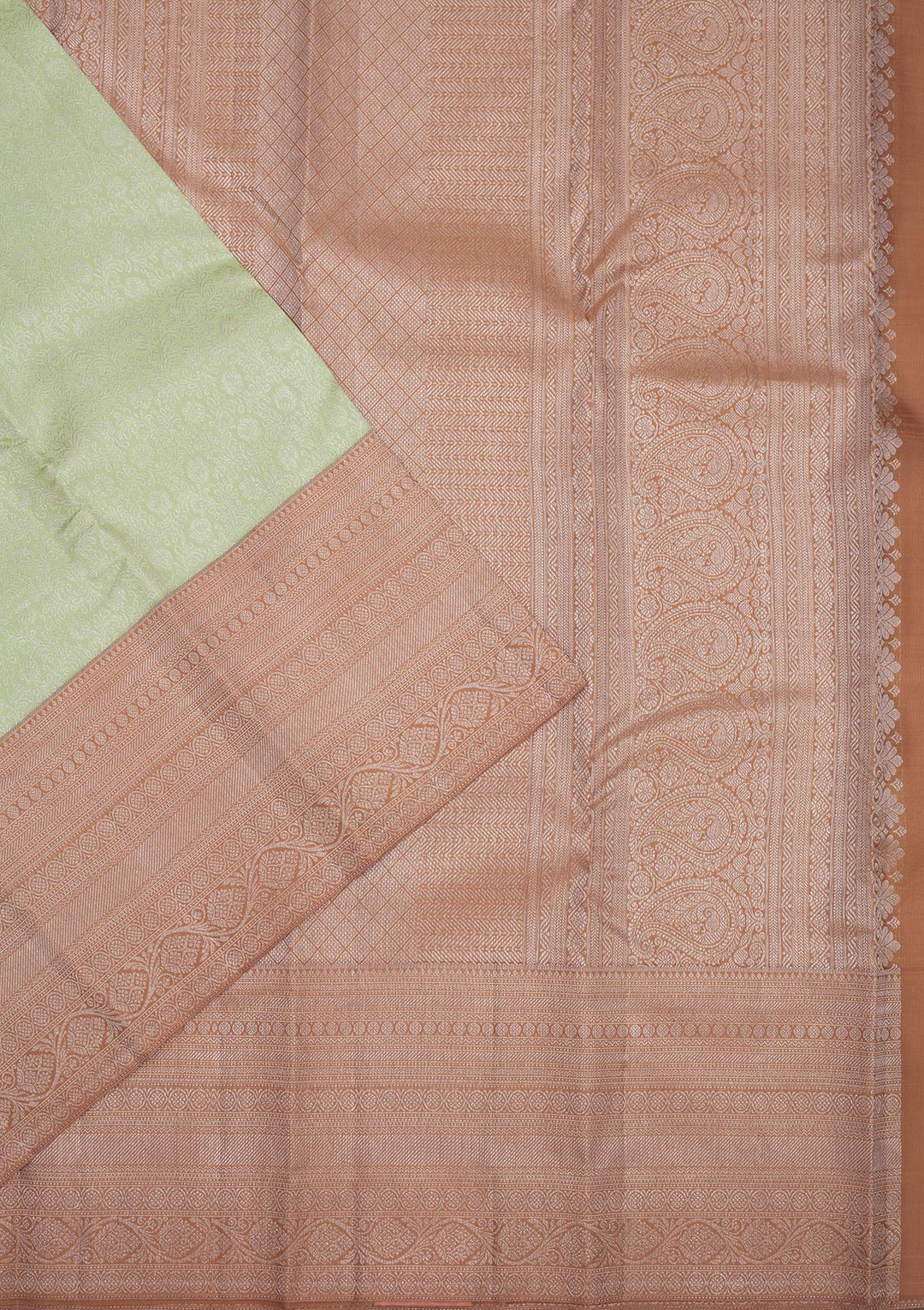 Pista Green Zariwork Pure Silk Saree