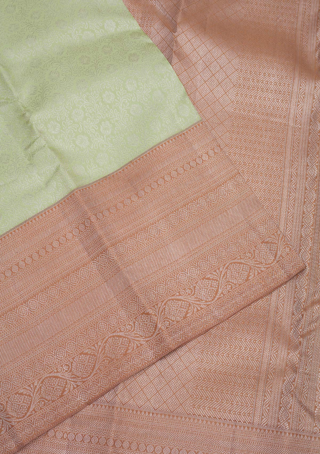 Pista Green Zariwork Pure Silk Saree