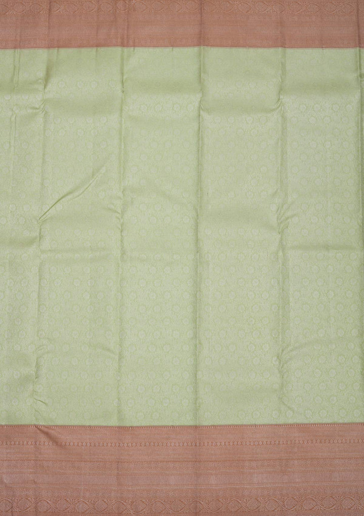 Pista Green Zariwork Pure Silk Saree