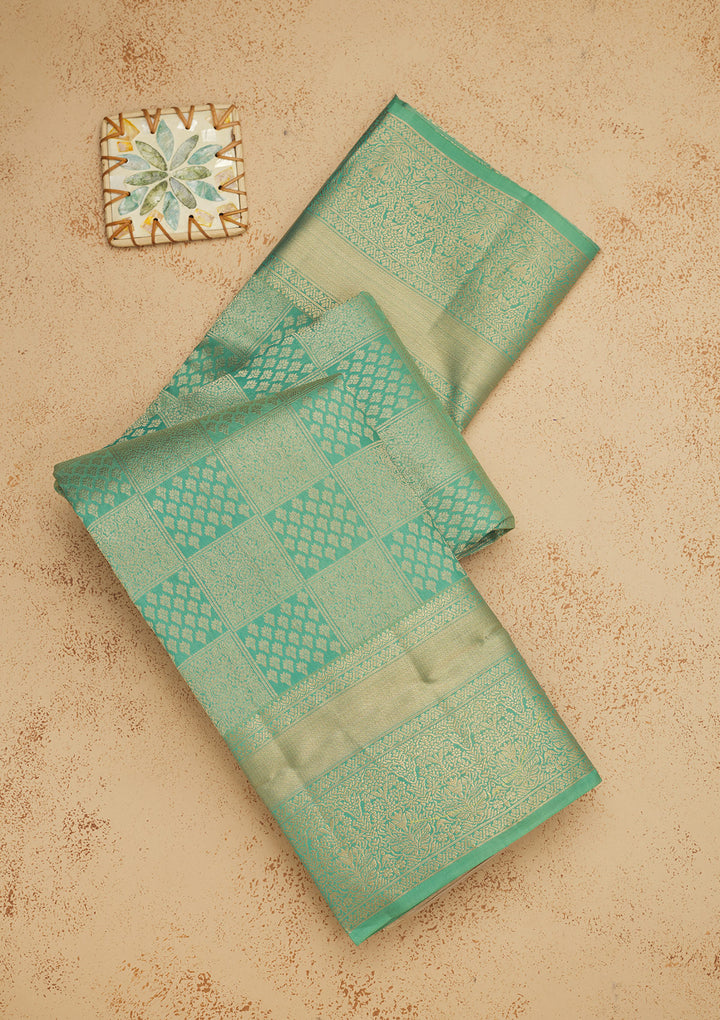 Pista Green Zariwork Pure Silk Saree