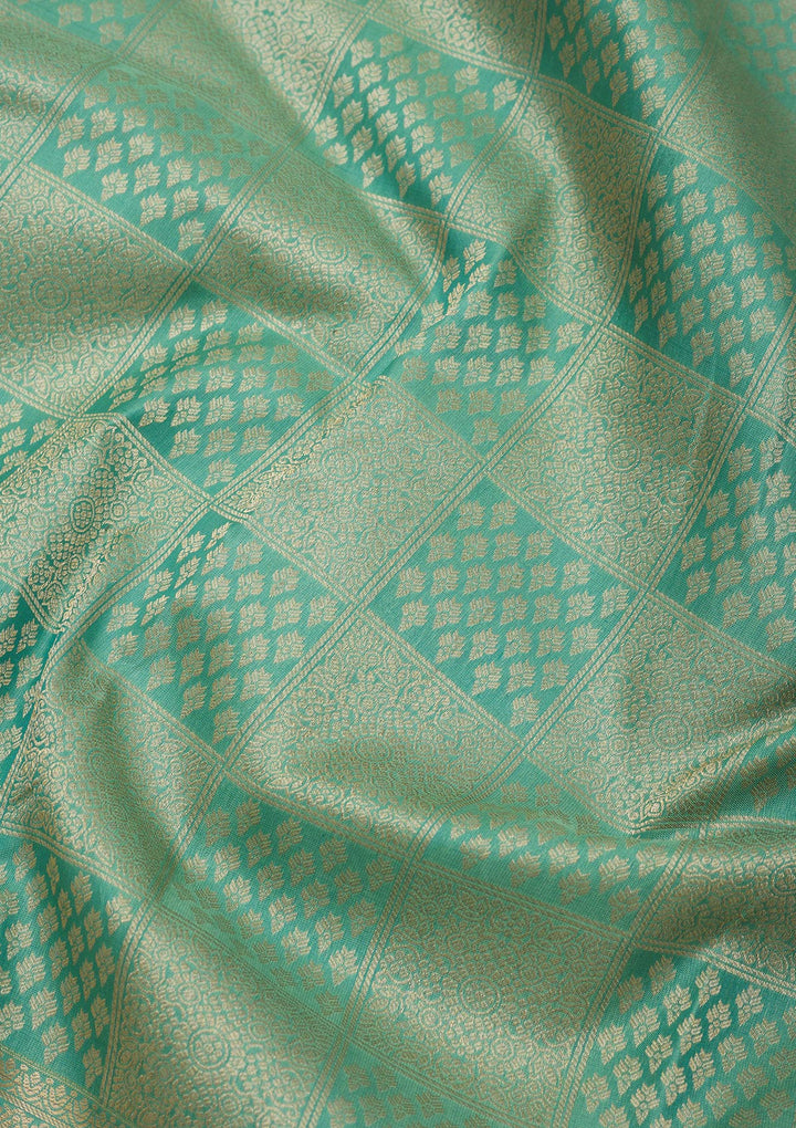 Pista Green Zariwork Pure Silk Saree