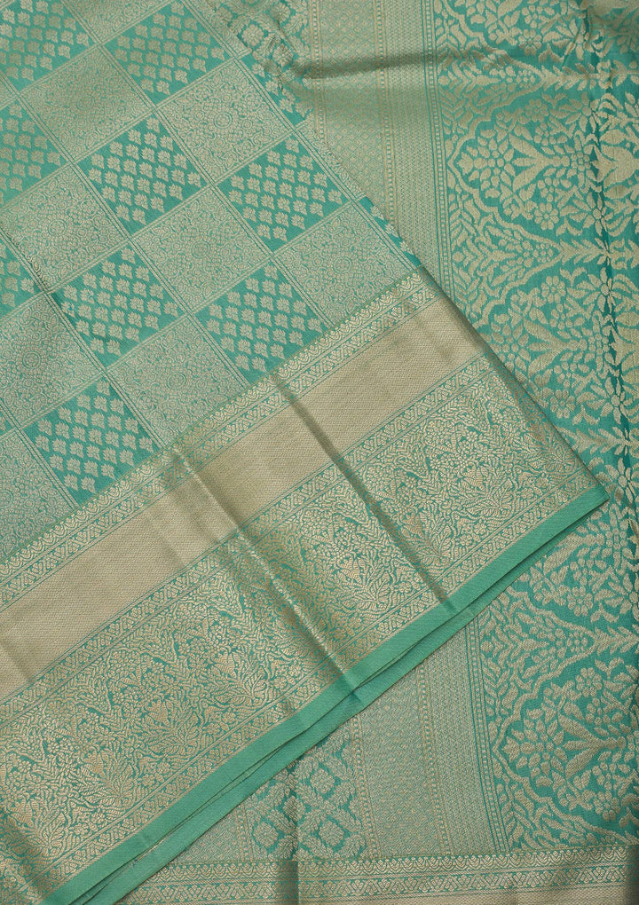 Pista Green Zariwork Pure Silk Saree