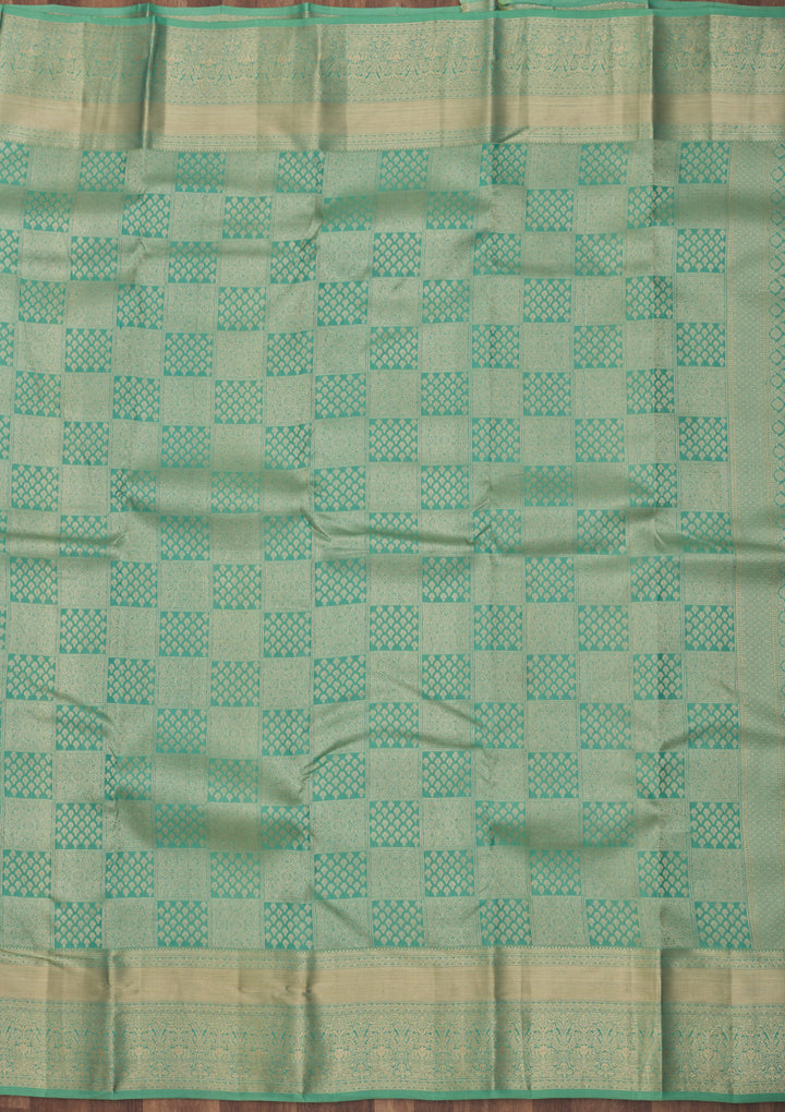 Pista Green Zariwork Pure Silk Saree