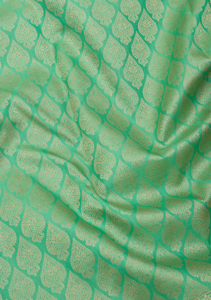 Pista Green Zariwork Pure Silk Saree