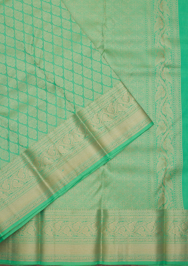 Pista Green Zariwork Pure Silk Saree