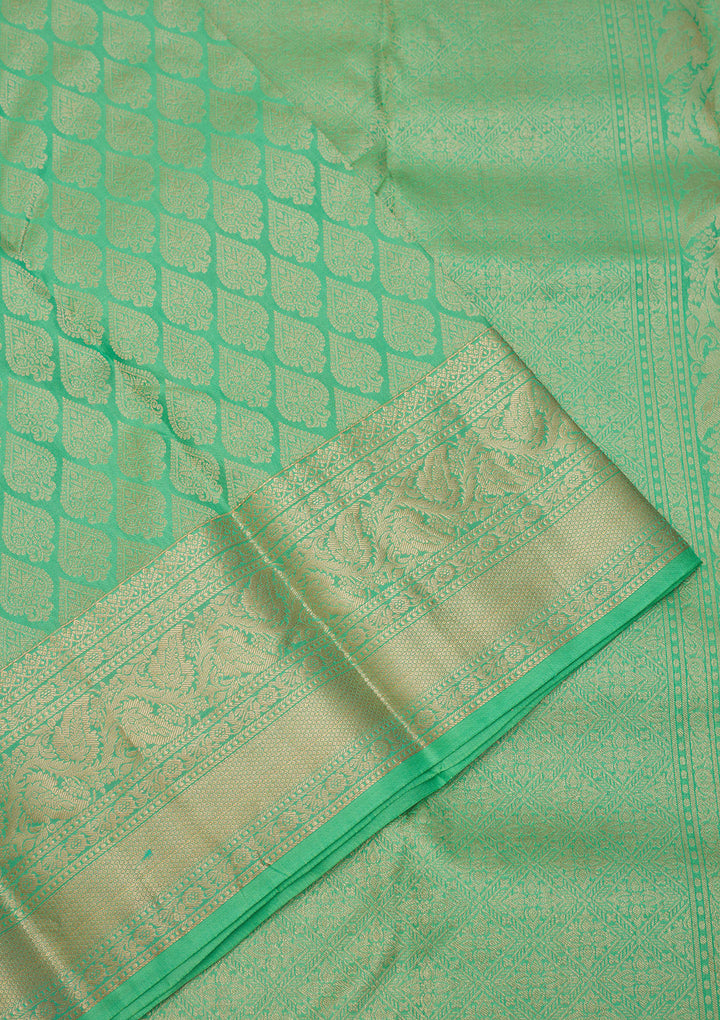 Pista Green Zariwork Pure Silk Saree
