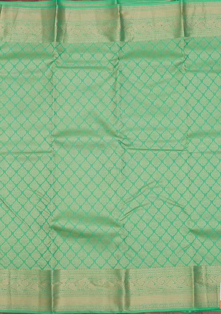 Pista Green Zariwork Pure Silk Saree