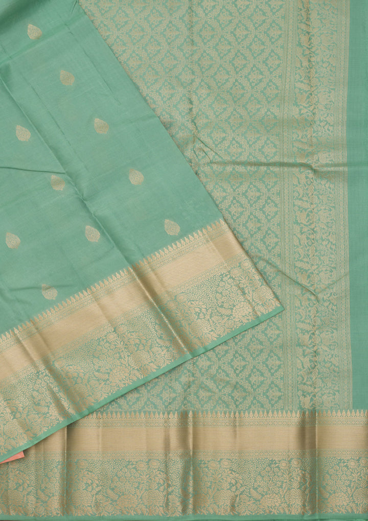Pista Green Zariwork Pure Silk Saree
