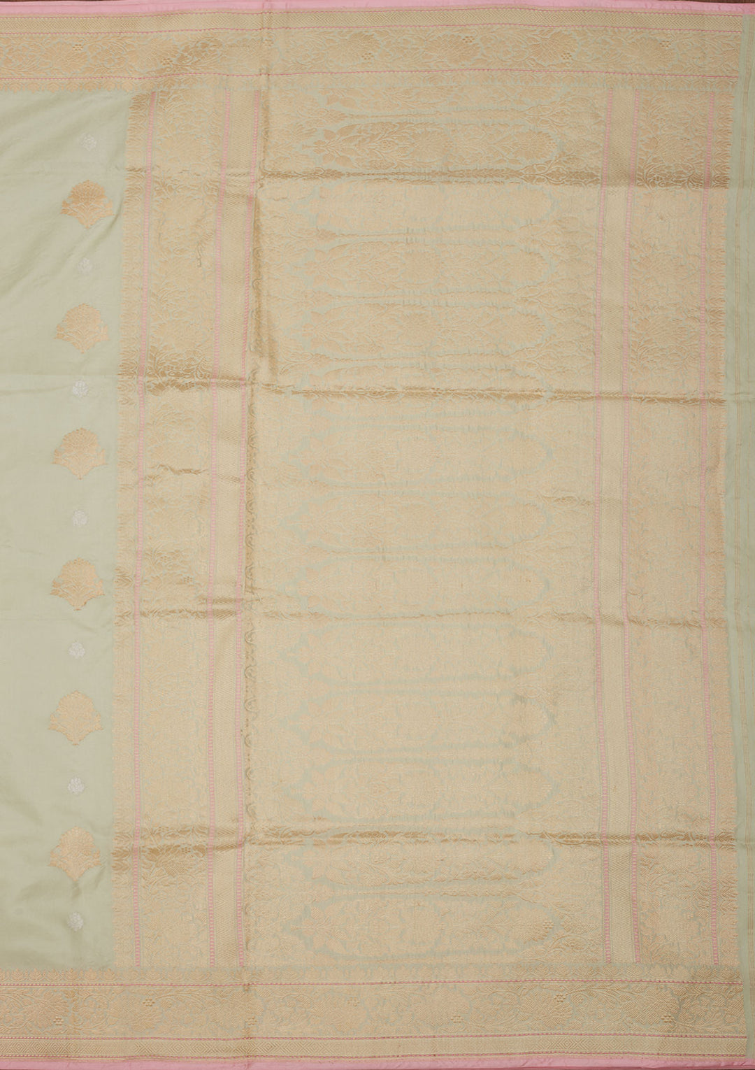 Pista Green Zariwork Pure Silk Saree