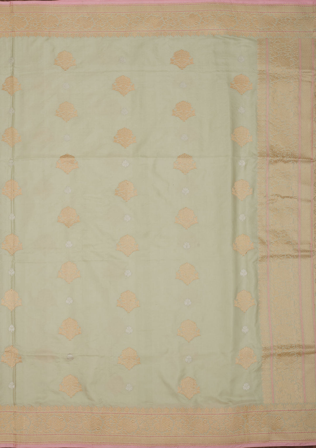 Pista Green Zariwork Pure Silk Saree