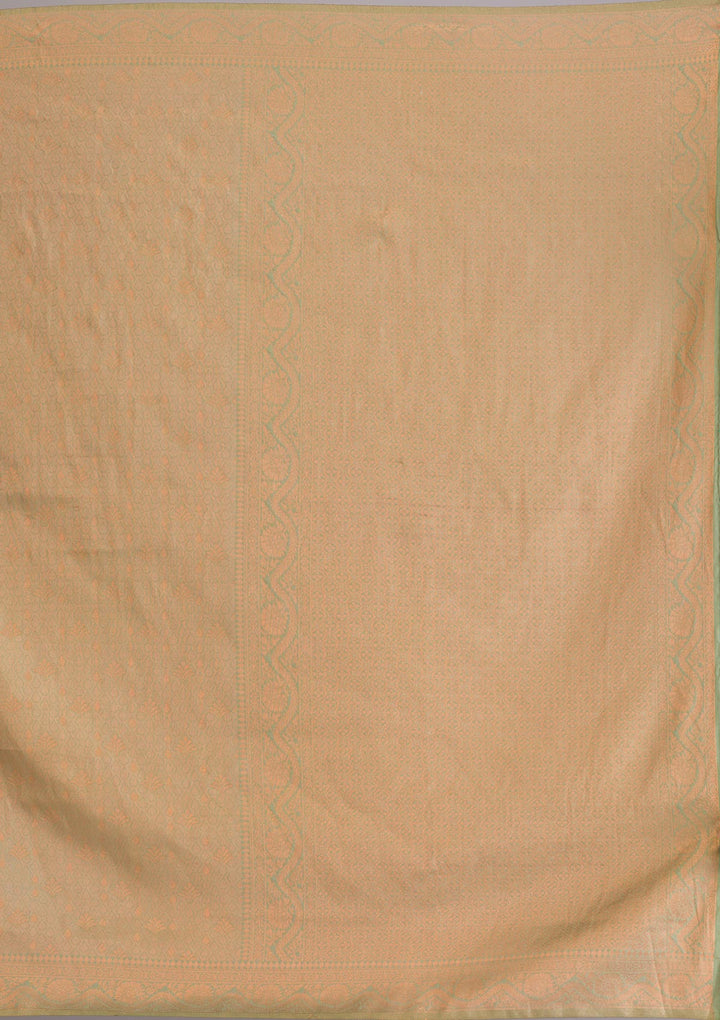 Pista Green Zariwork Soft Silk Saree
