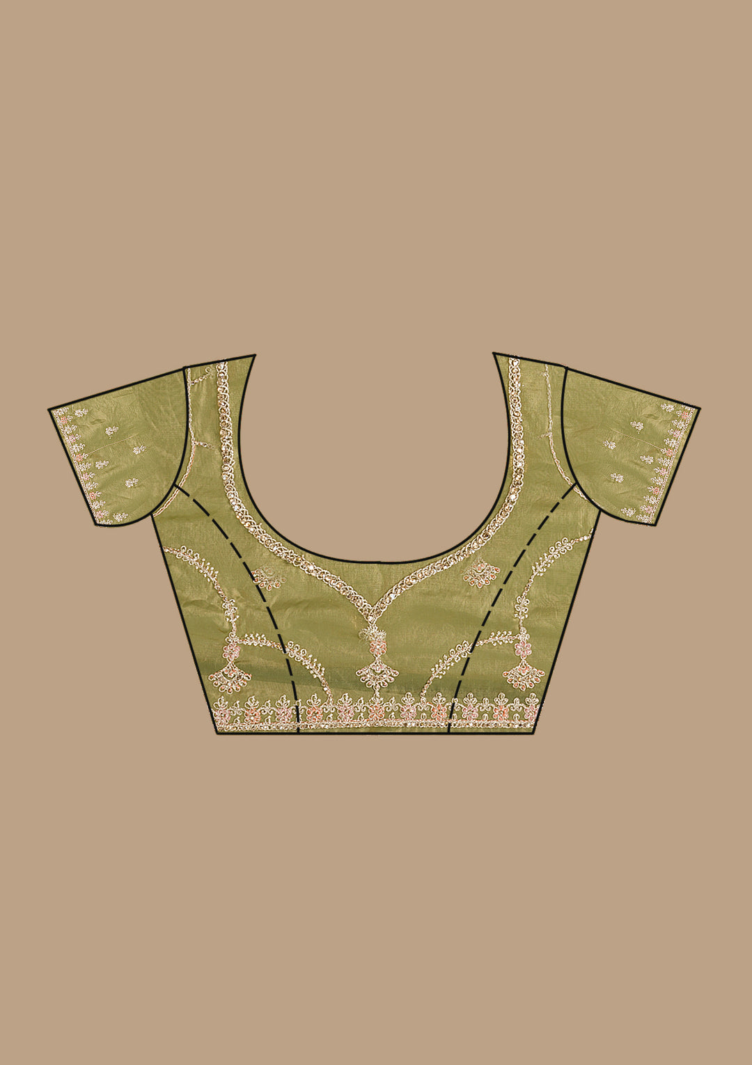 Pista Green Zariwork Tissue Saree