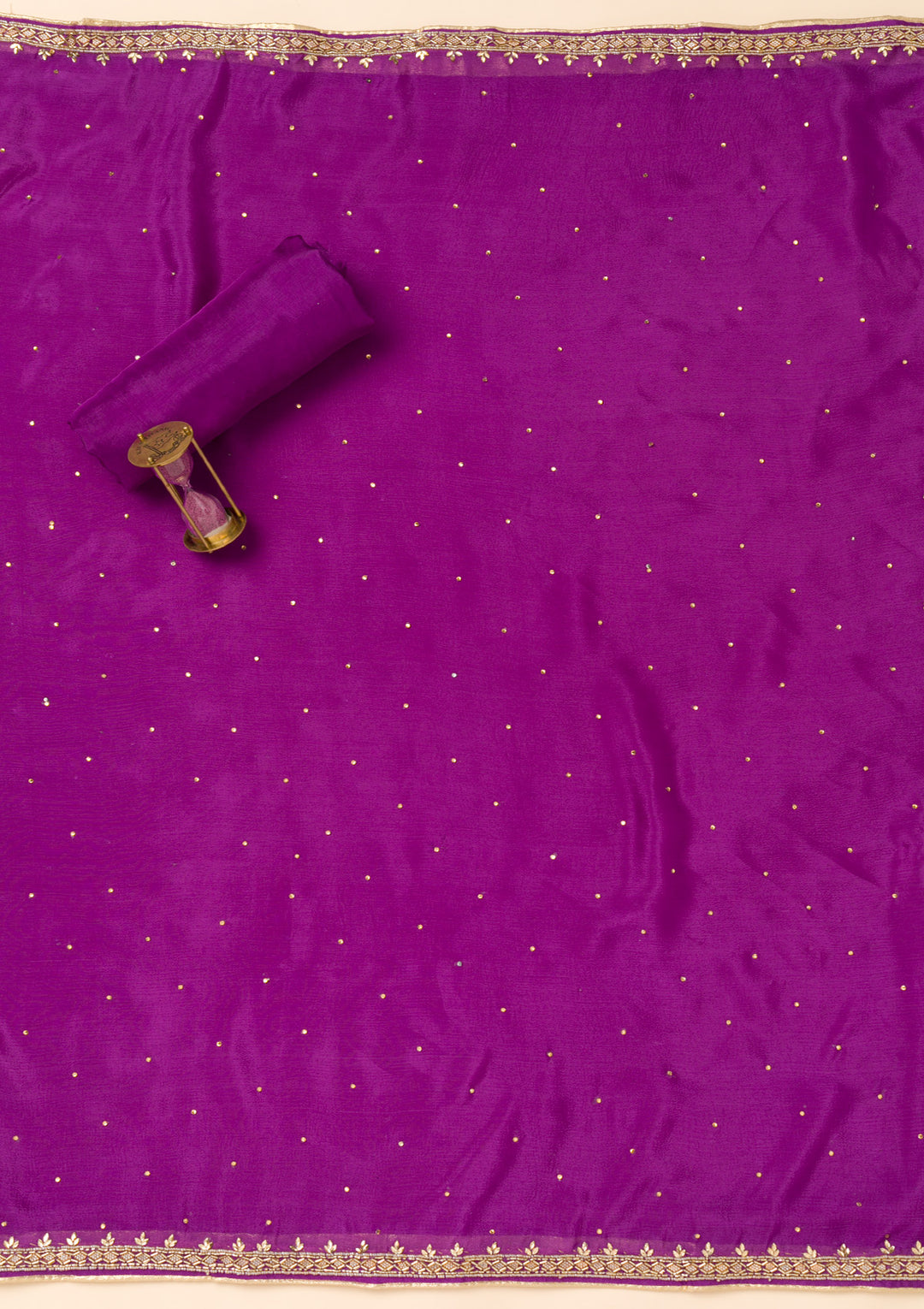 Purple Cutdana Georgette Unstitched Salwar Suit