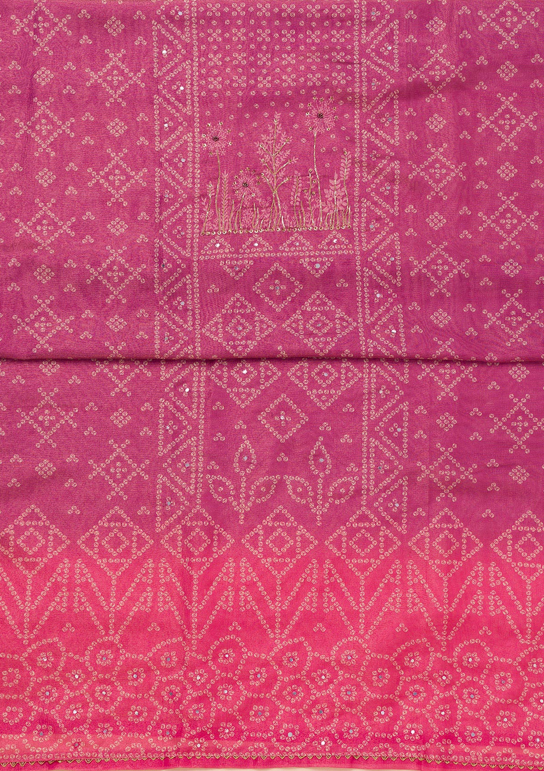 Purple Mirrorwork Tissue Unstitched Salwar Suit