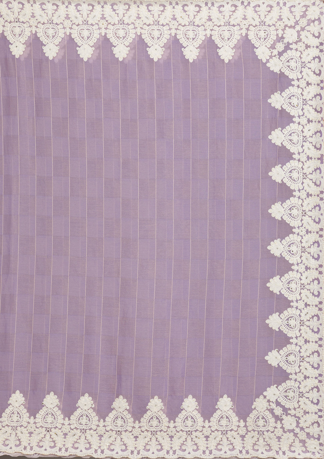 Purple Pearlwork Tissue Saree