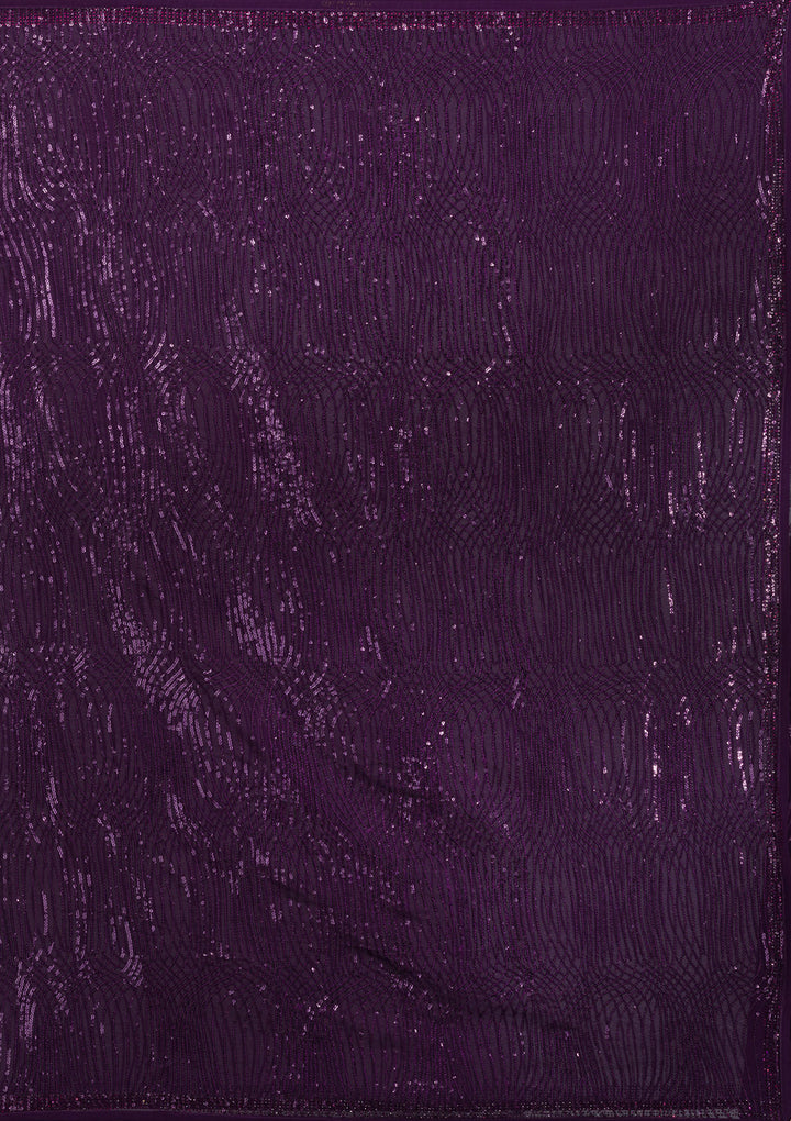 Purple Sequins Georgette Saree