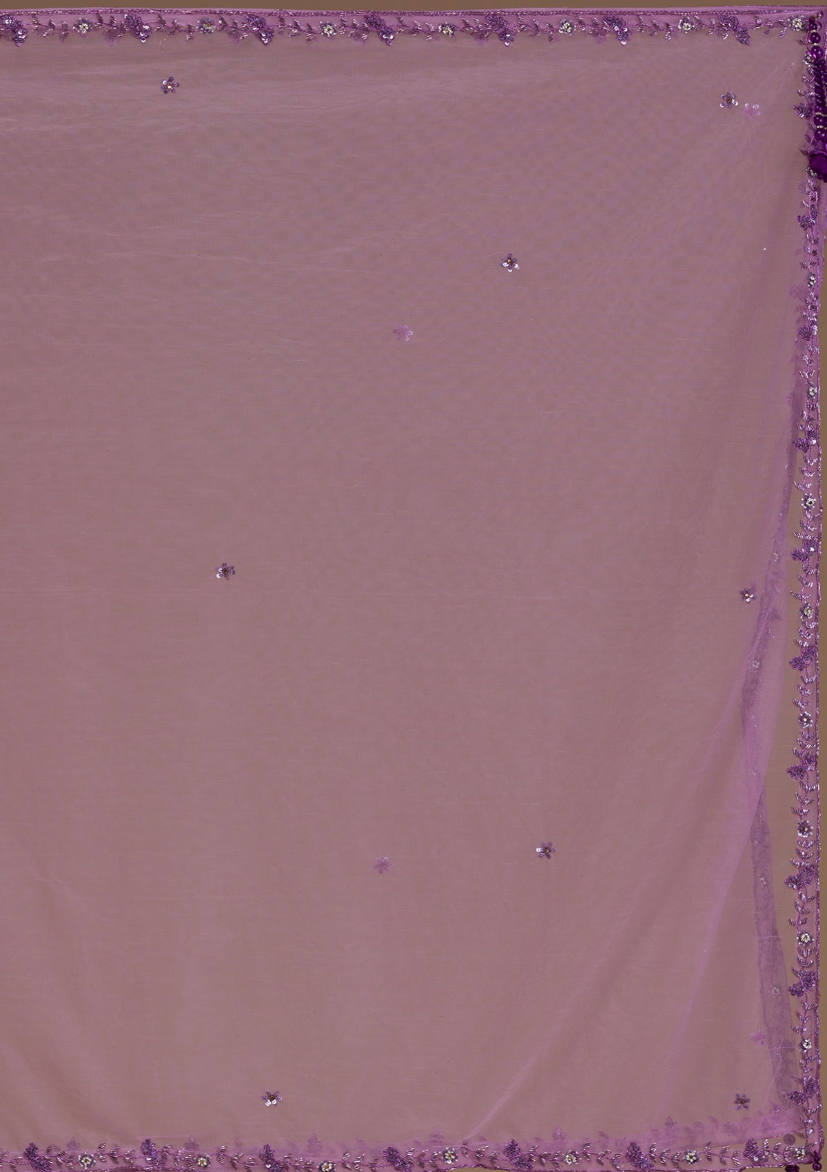 Purple Sequins Raw Silk Readymade Lehenga