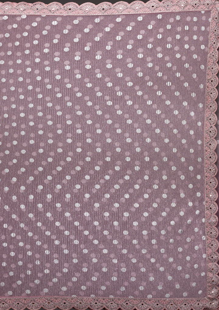 Onion Pink Stonework Shimmer Georgette Saree