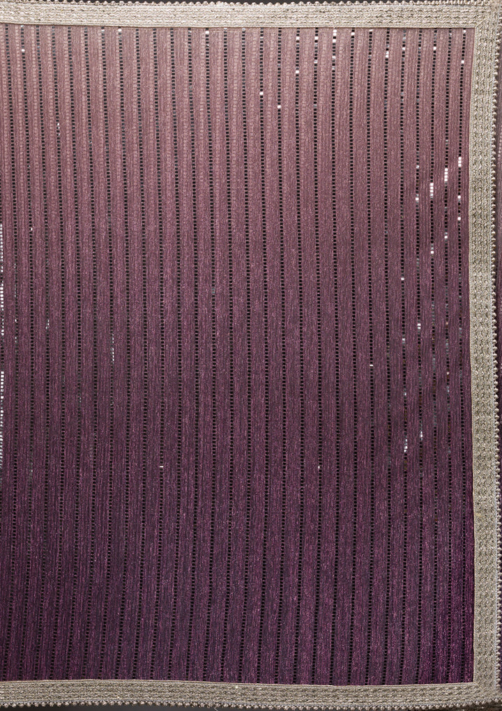 Purple Sequins Shimmer Georgette Saree