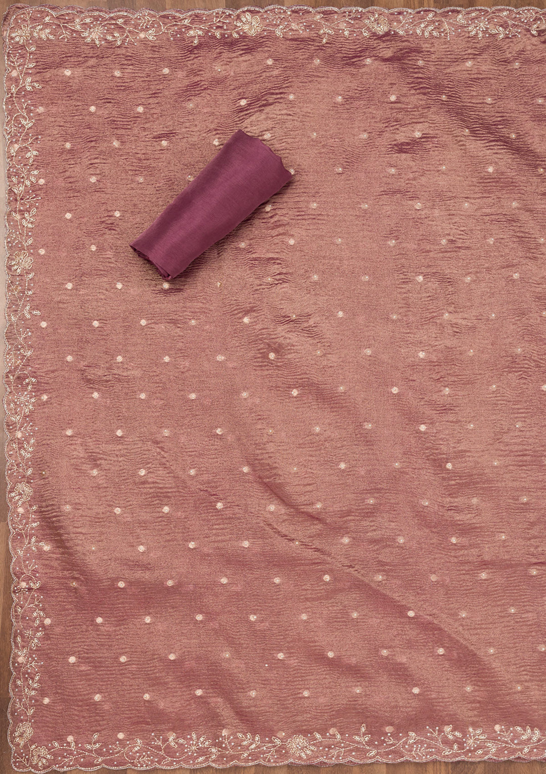 Purple Sequins Tissue Unstitched Salwar Suit