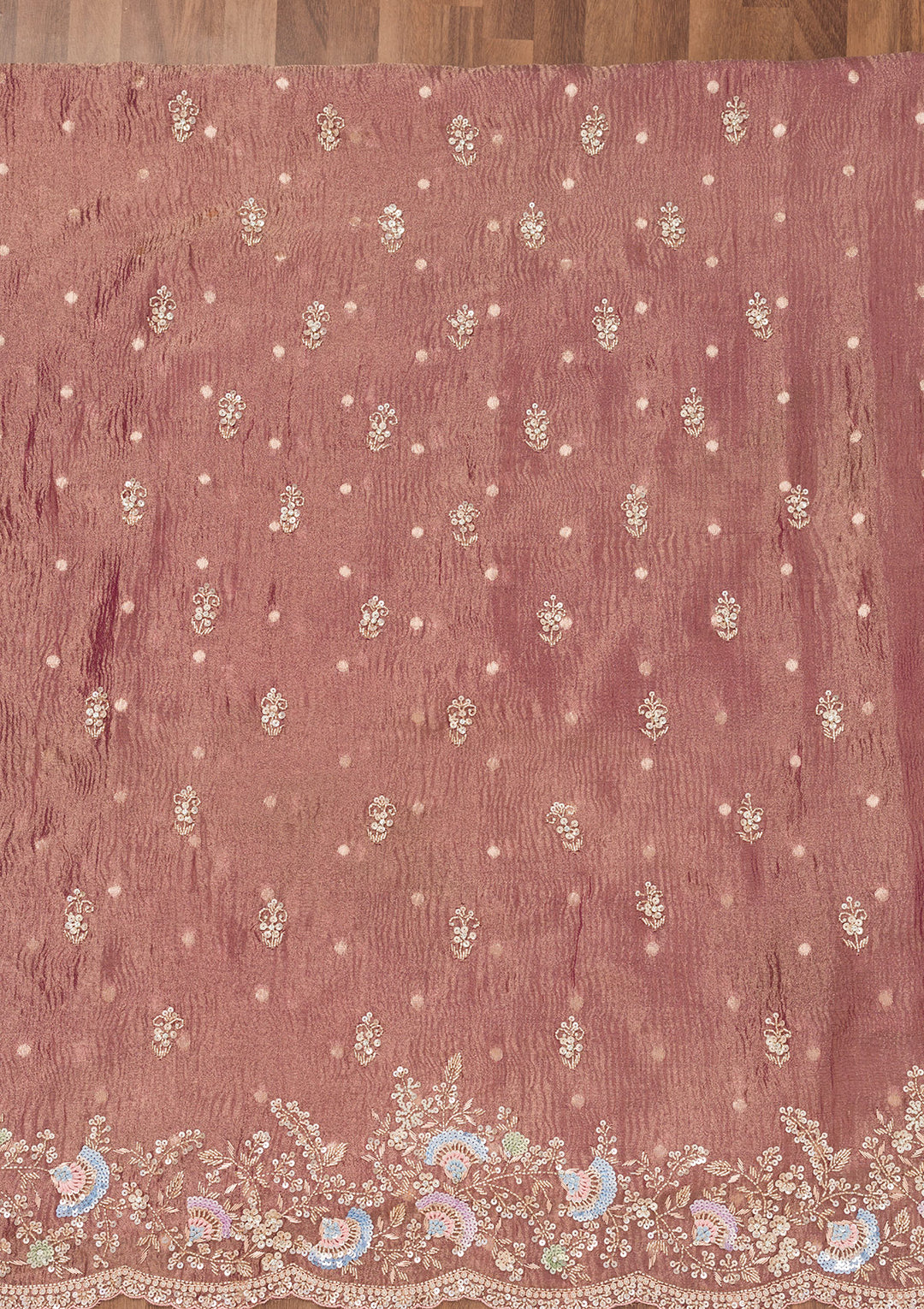 Purple Sequins Tissue Unstitched Salwar Suit