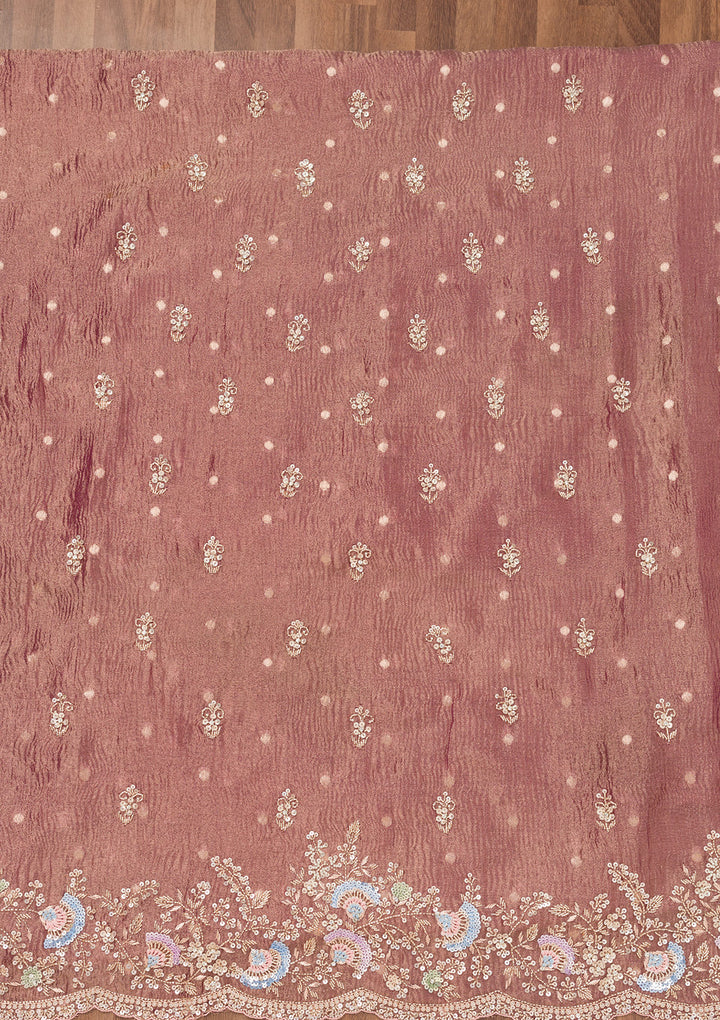 Purple Sequins Tissue Unstitched Salwar Suit