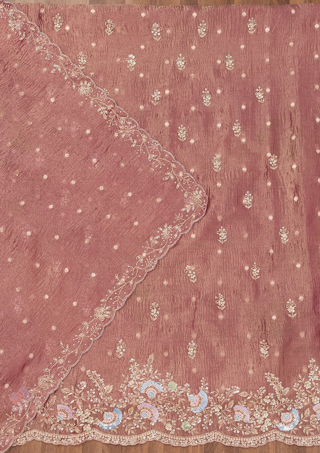 Purple Sequins Tissue Unstitched Salwar Suit