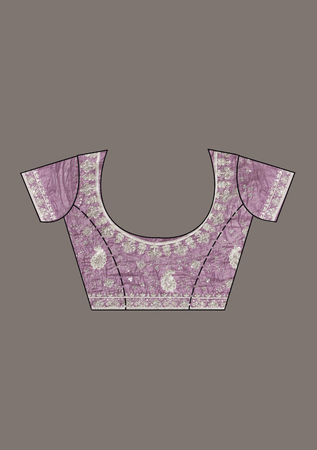 Purple Sequins Tissue Saree
