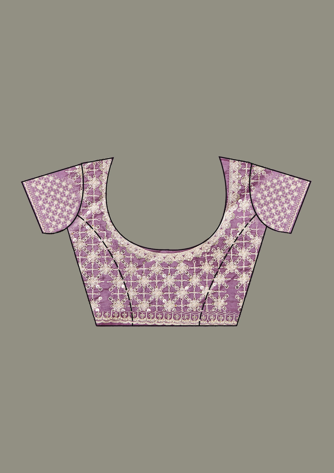 Purple Sequins Tissue Saree