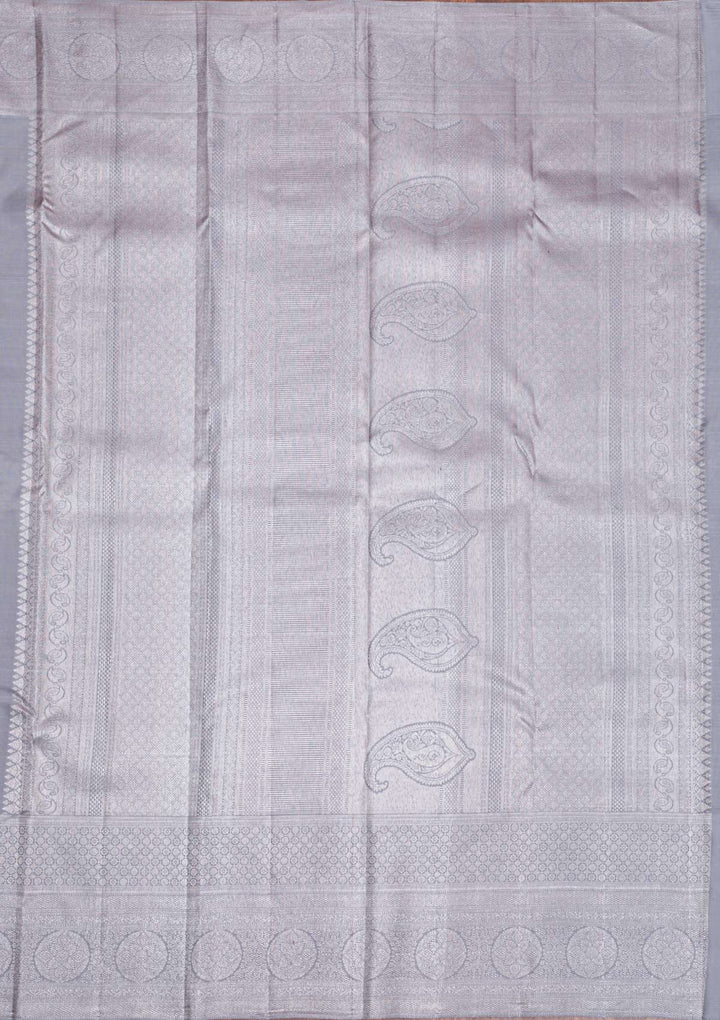 Purple Silver Zariwork Pure Silk Saree