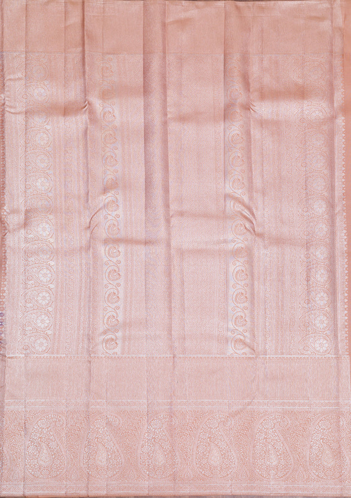 Purple Silver Zariwork Kanjivaram Pure Silk Saree