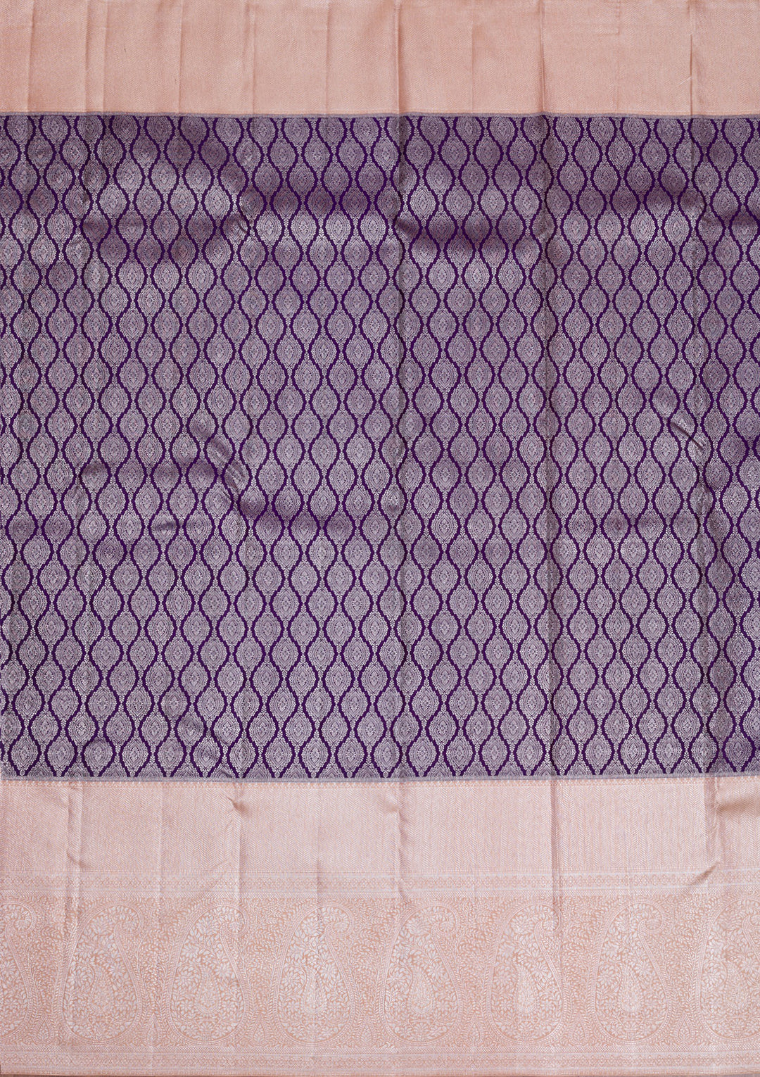 Purple Silver Zariwork Kanjivaram Pure Silk Saree