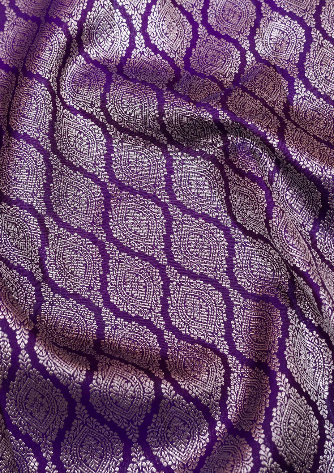 Purple Silver Zariwork Kanjivaram Pure Silk Saree