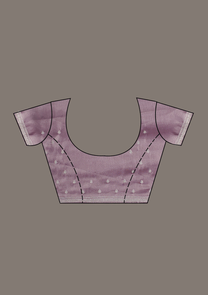 Purple Stonework Chiffon Saree