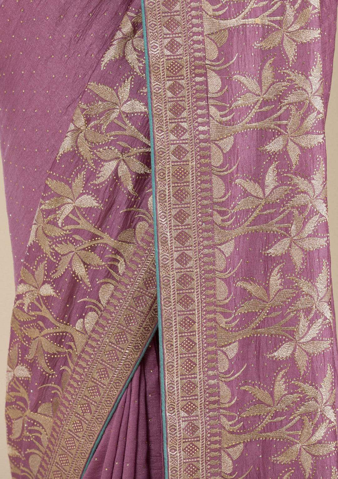 Purple Stonework Soft Silk Saree