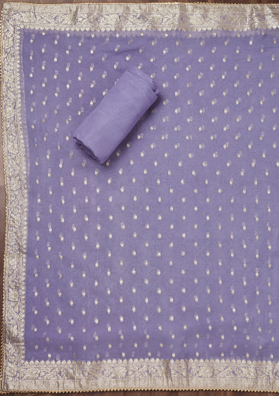 Purple Threadwork Georgette Unstitched Salwar Suit
