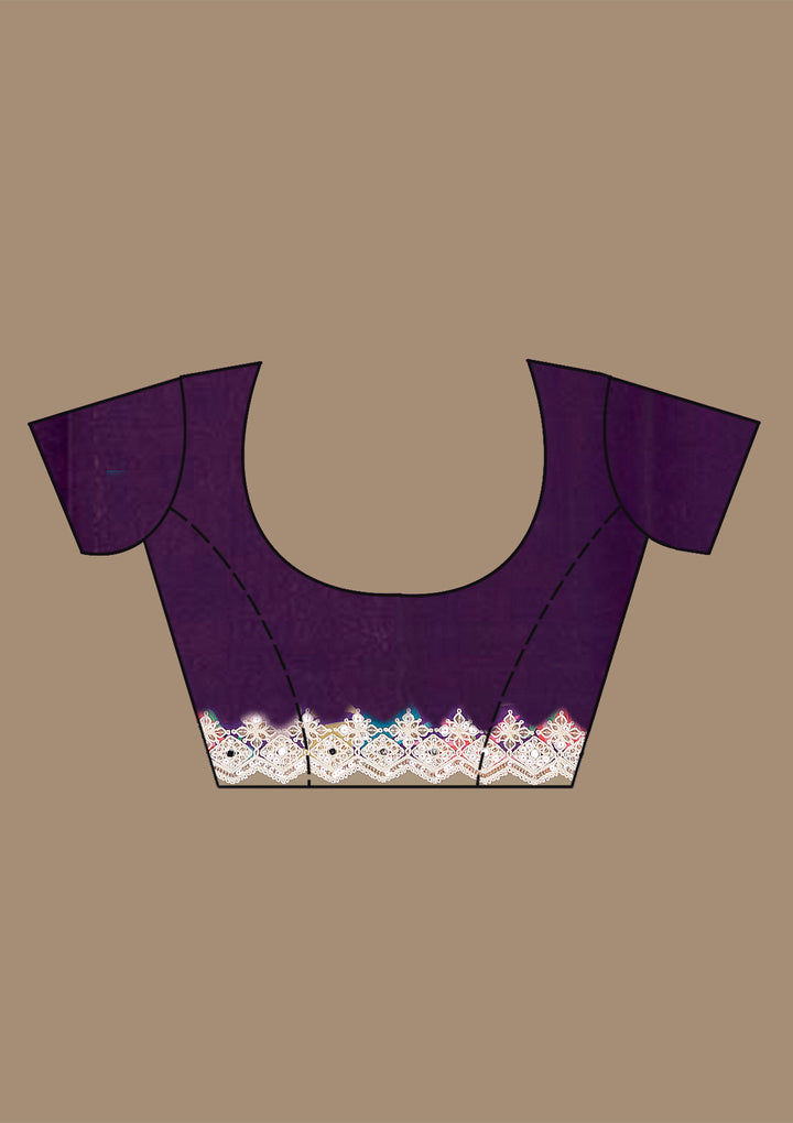 Purple Threadwork Georgette Saree