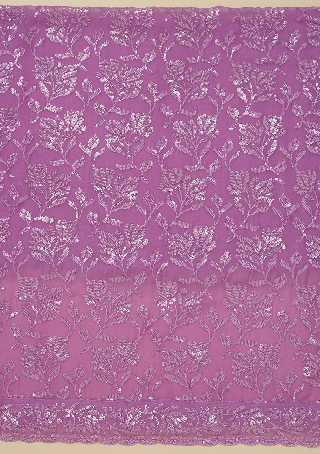 Purple Threadwork Organza Unstitched Salwar Suit